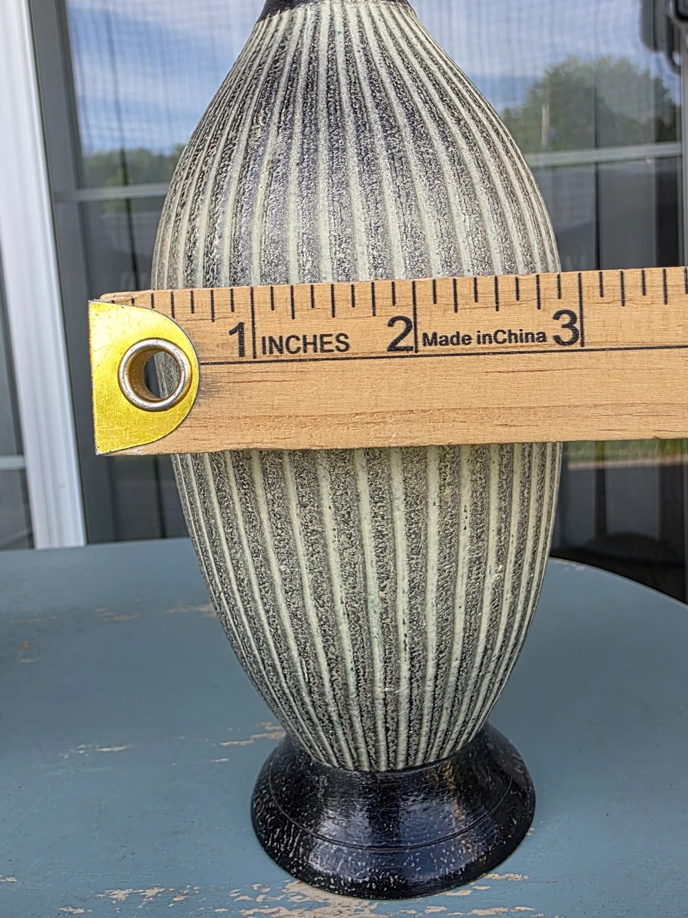 Decorative Vase Set Ribbed Textured Black Cream Boho Farmhouse Decor